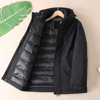 显瘦通勤男士连帽保暖防风棉服