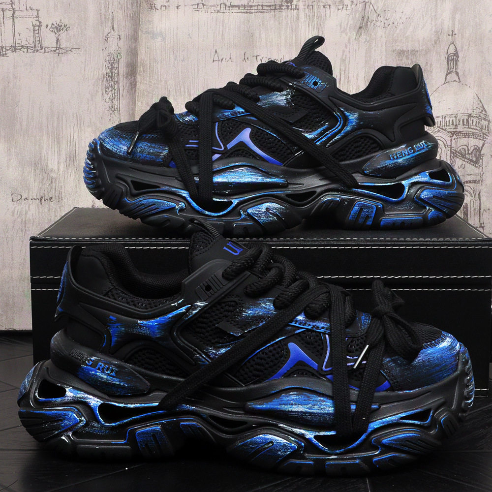 欧洲站时尚潮牌子厚底增高老爹鞋男士原创小众轻奢个性休闲运动鞋