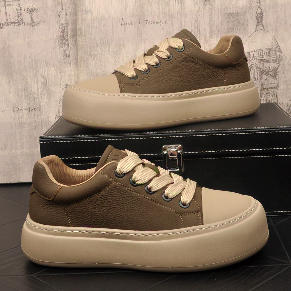 2025秋季新款韩版头层牛皮板鞋男