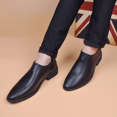 软皮软底单鞋商务休闲尖头男皮鞋