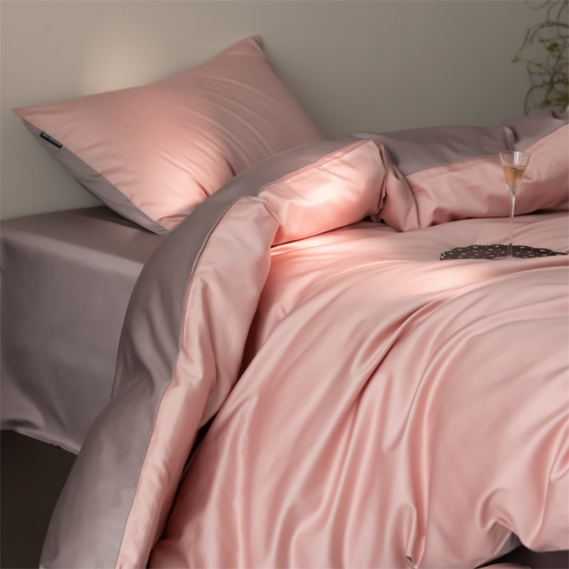 出口意大利200支长绒棉四件套贡缎全棉纯棉被套床单轻奢简约床品4