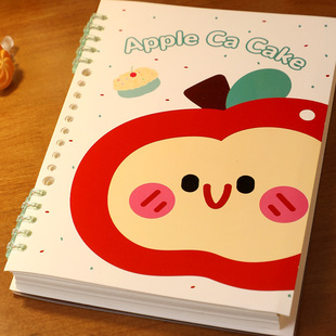 美式苹果活页本高颜值a5b5线圈笔记本小学生可爱女生日记作业本子
