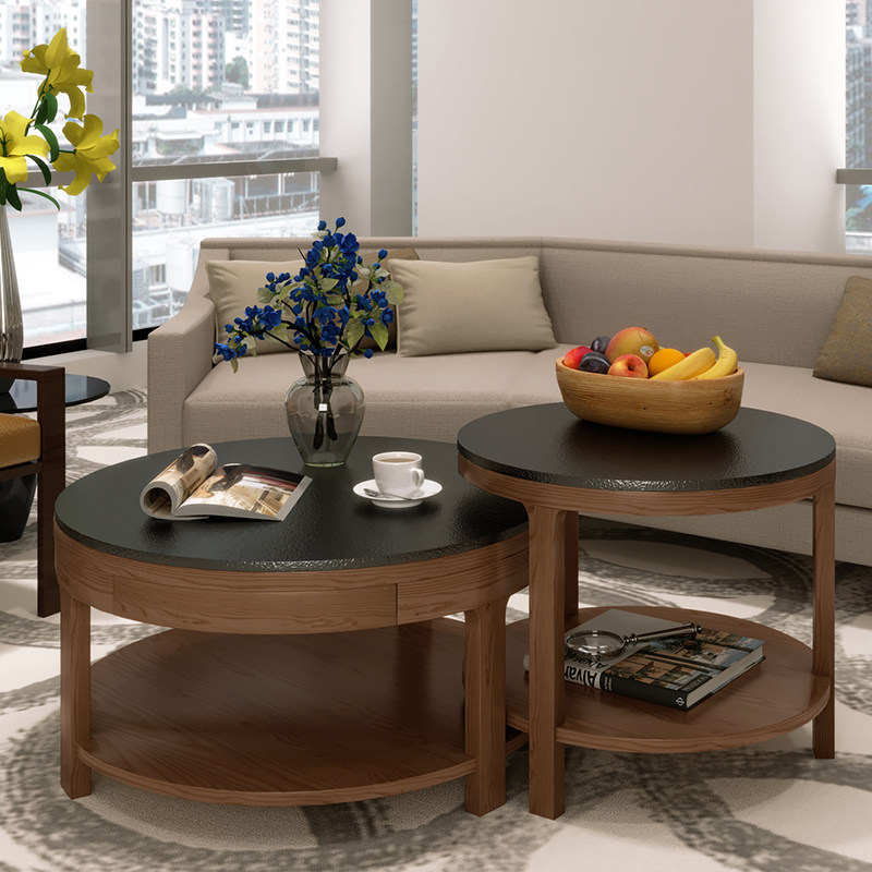 Marble Solid wood coffee table combination Modern simplicity circular tea table Small apartment originality Northern Europe Stone fire Coffee tablein the Residential furniture , Categories , Tea table  category - from Buy2taobao.com to provide professional Taobao agent buy service