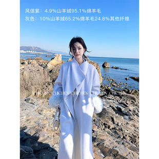 CHICHEN-年度战袍-山羊绒狐狸毛手工定染大衣