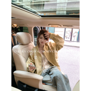 CHICHEN 蕾丝拼接机车皮衣 肌理碰撞