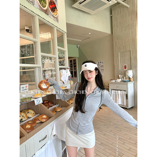 CHICHEN晨妍 入夏呼吸感 轻薄假两件运动外套女2025新款早秋上衣