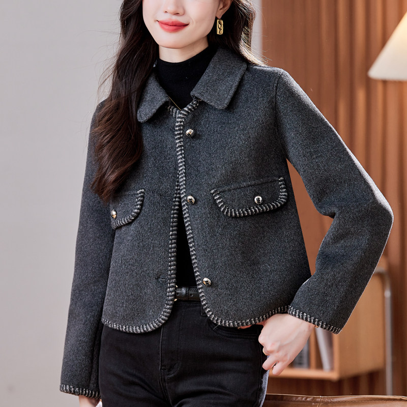 气质短装毛呢外套女2026秋冬新款双面羊绒短款上衣修身显瘦减龄