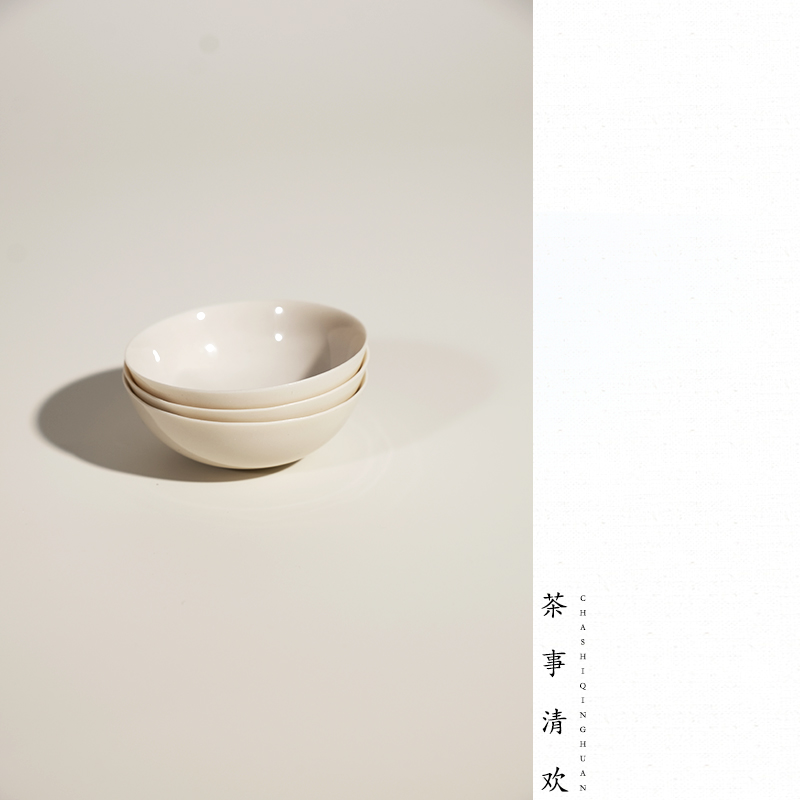 草木灰釉薄胎工夫茶蛋壳杯印坯杯