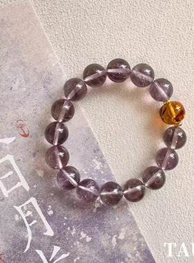 仲夏夜之梦 | 原创天然巴西紫水晶花珀手串ins高级轻奢礼物女手链