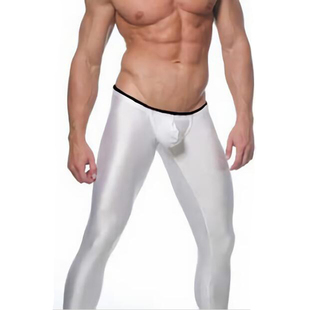 定制男士性感低腰立体冰丝打底紧身长裤U凸秋裤底裤内衣纯色内裤