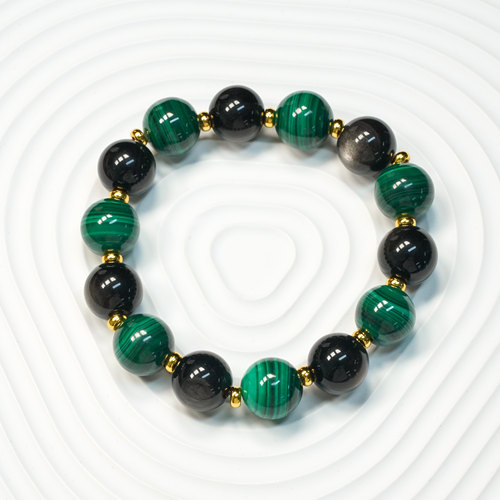 一眼沦陷的国风手串！黑曜石护佑 孔雀石招福 宝藏手串闭眼入！