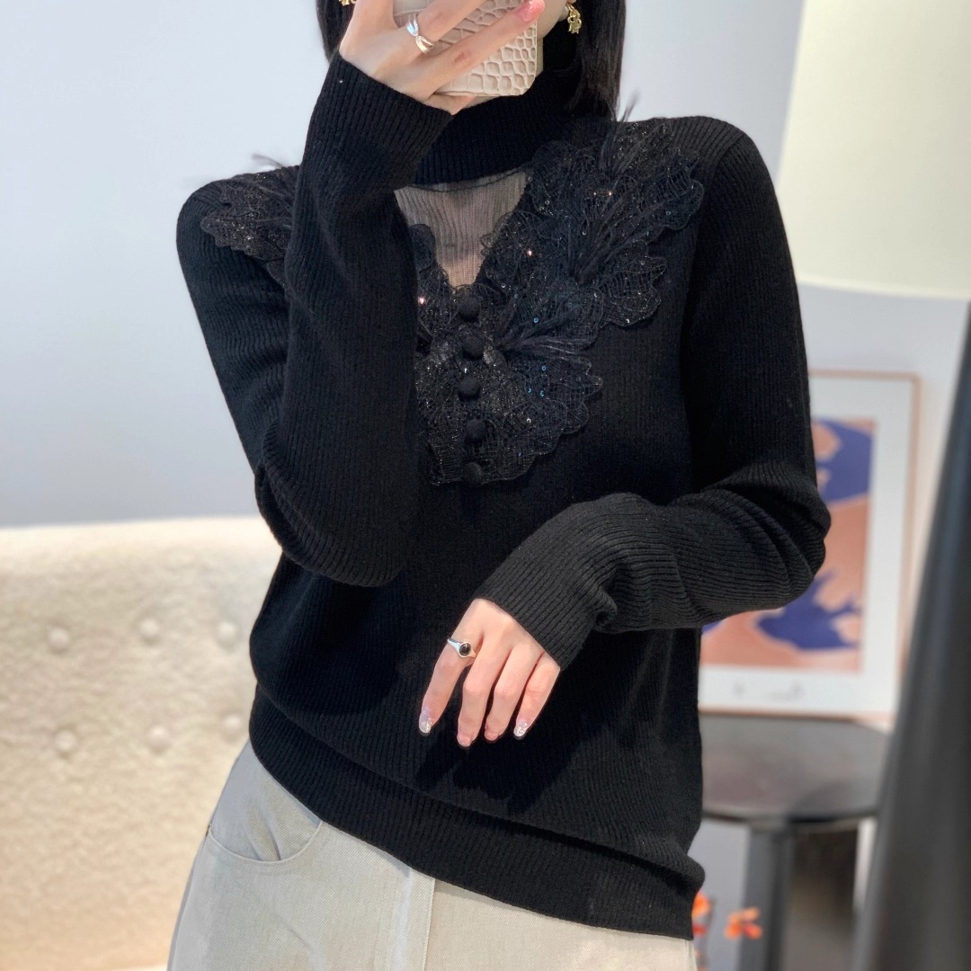 2025秋季新款气质漂亮别致设计感超细羊毛针织衫甜辣女人味上衣