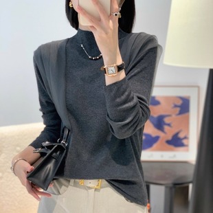 2025秋季新款气质漂亮别致设计感超细羊毛针织衫时尚女人味上衣