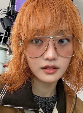 新款欧美时尚金属大框墨镜复古凹造型蛤蟆镜防紫外线飞行员太阳镜