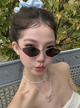 跨境新款个性多边形小框墨镜女欧美派对太阳镜男嘻哈太阳眼镜潮流