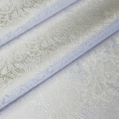 真丝棉提花织锦缎37姆米75cm幅白色Silk Jacquard Kimono Fabric