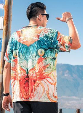 大码男装夏季冰丝速干上衣300斤