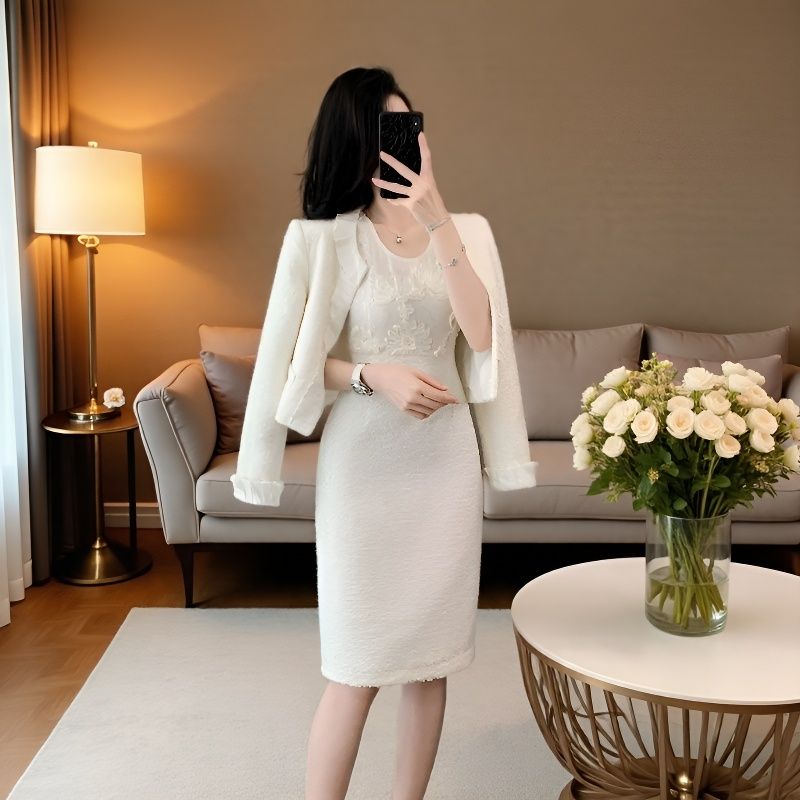 2025新款秋季法式连衣裙套装