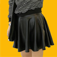 Spring and Autumn pu leather skirt for women 2026 new style, wearing a pleated high-waisted black matte tight corset with a matte finish thumbnail 5