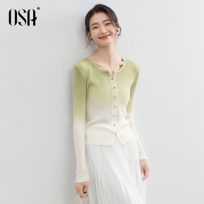 OSA欧莎套头针织衫女士正肩小衫