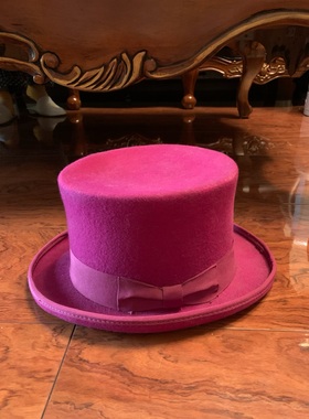 欧美复古 阿美咔叽 英伦 爵士帽 粉色