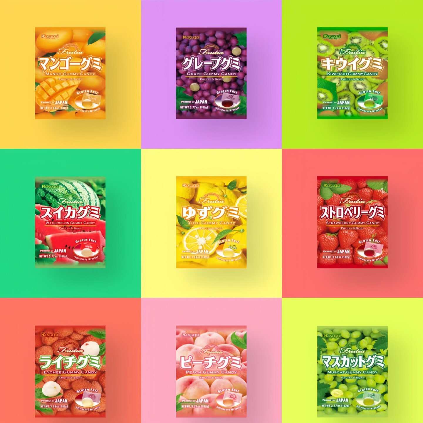 日本进口 KASUGAI 春日井青提/水蜜桃/葡萄水果软糖107g