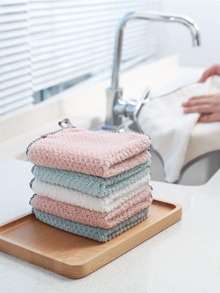 厨房擦手巾挂式擦手帕家用吸水不易掉毛加厚抹布洗手小毛巾搽手巾
