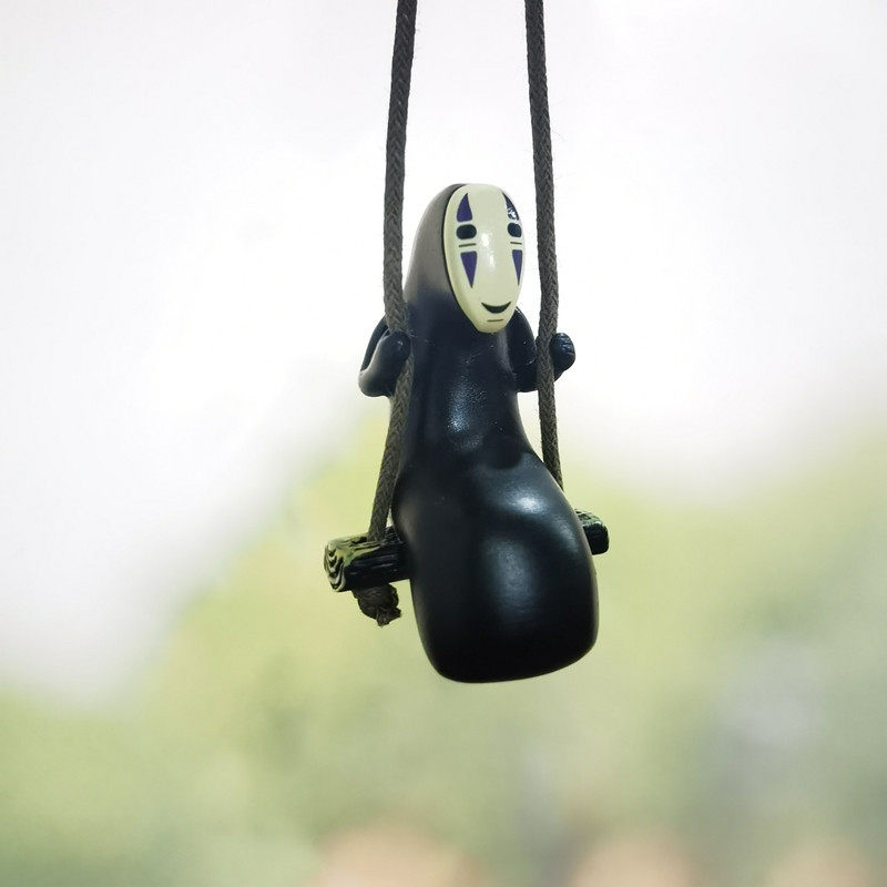 汽车挂件宫崎骏千与千寻荡秋千无脸男车内挂饰车载后视镜卡通吊坠