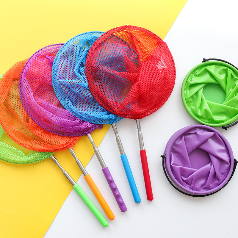 儿童伸缩渔网昆虫网捕虫网戏水玩具蜻蜓蝴蝶网抓小虾蝌蚪捞鱼玩具