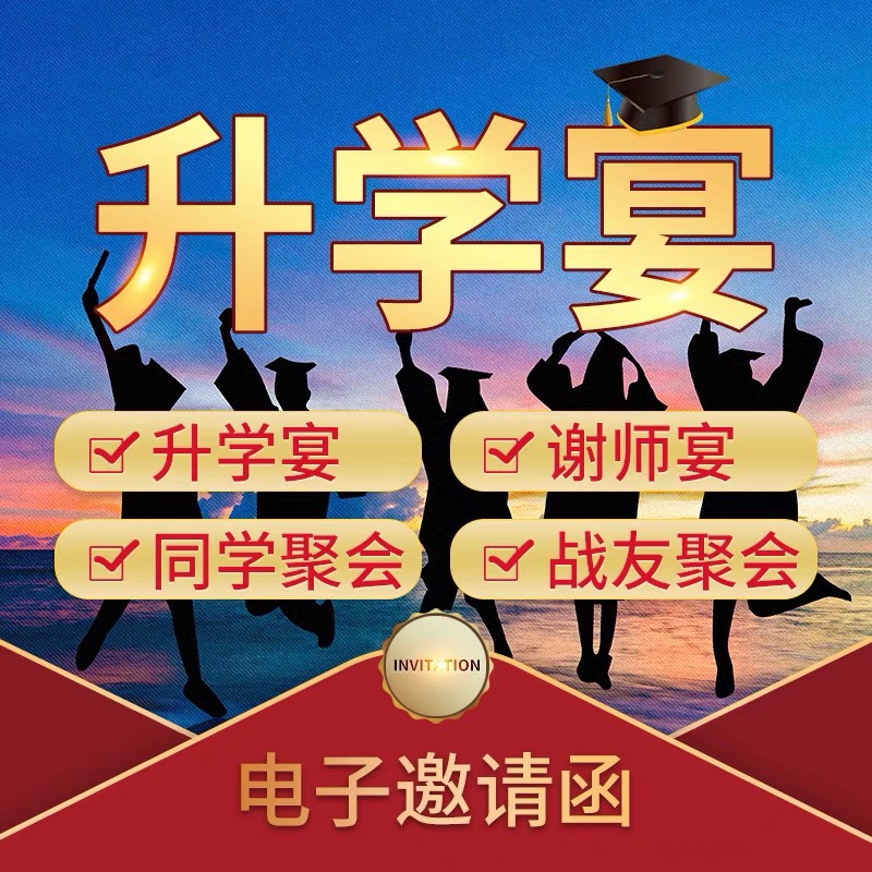 升学宴电子请柬谢师宴电子请帖毕业同学会微信邀请函动态h5制作版