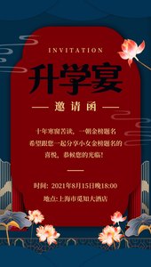 升学宴请柬电子版邀请函活动开业会议谢师宴毕业年会大学企业宣传