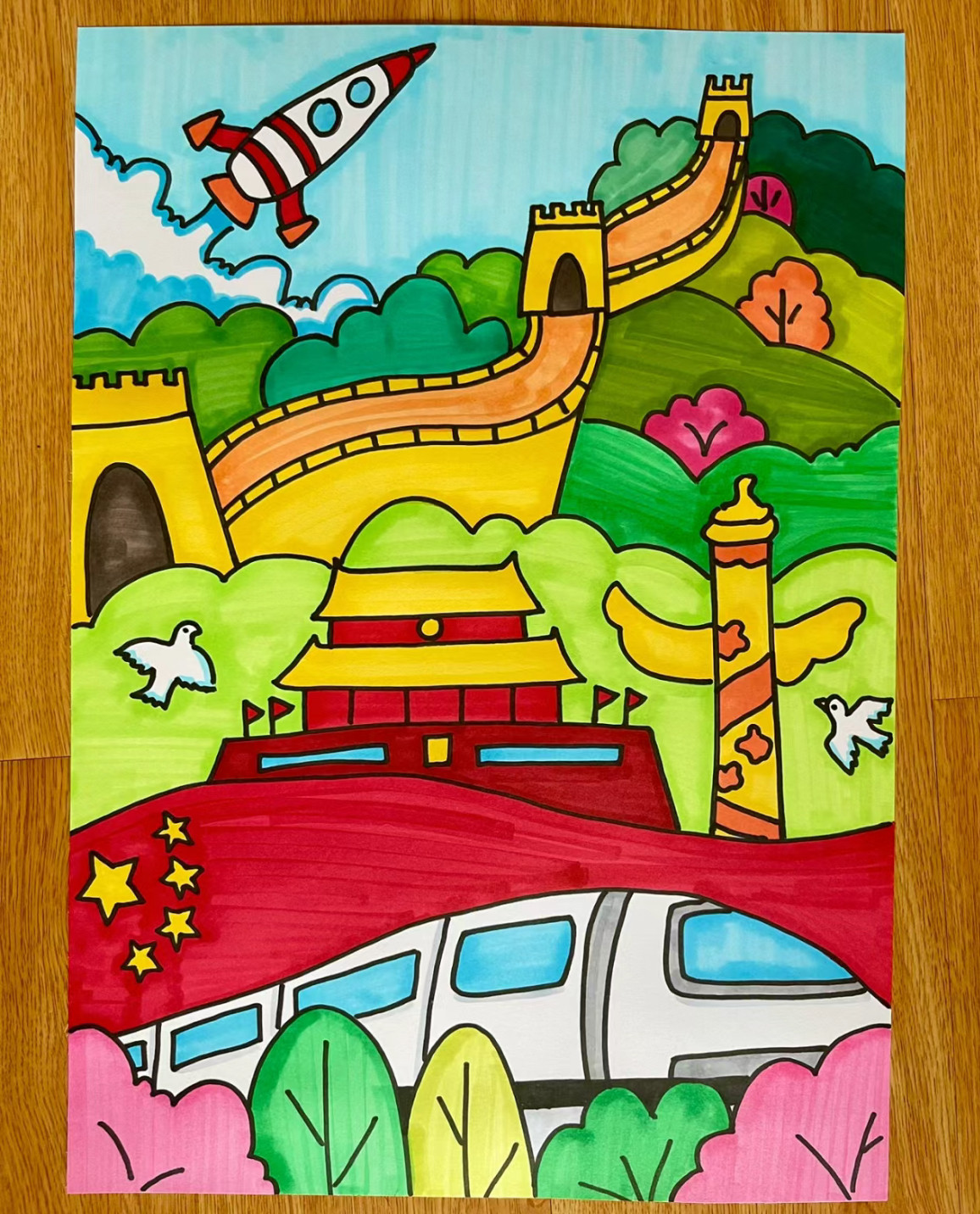 党是阳光我是苗71建党节模板线稿电子版爱国爱党主题儿童画a4主题