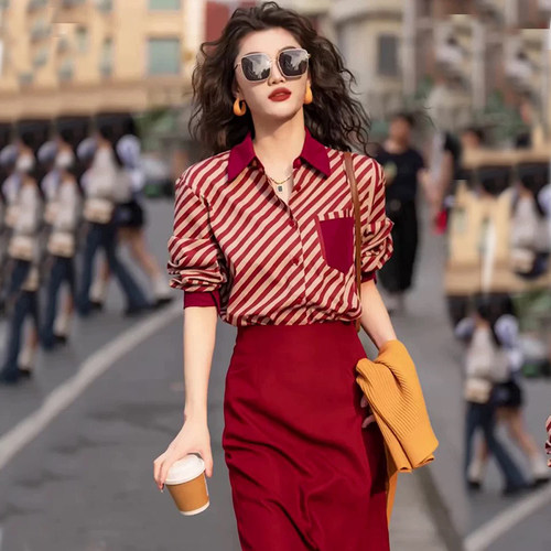 港风复古网红时尚套装