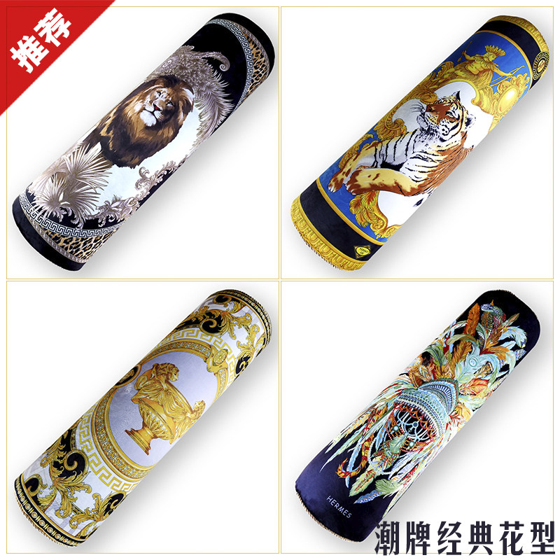 欧式奢华圆柱枕沙发扶手装饰潮牌圆型腰靠飘窗枕头组合美式大圆枕