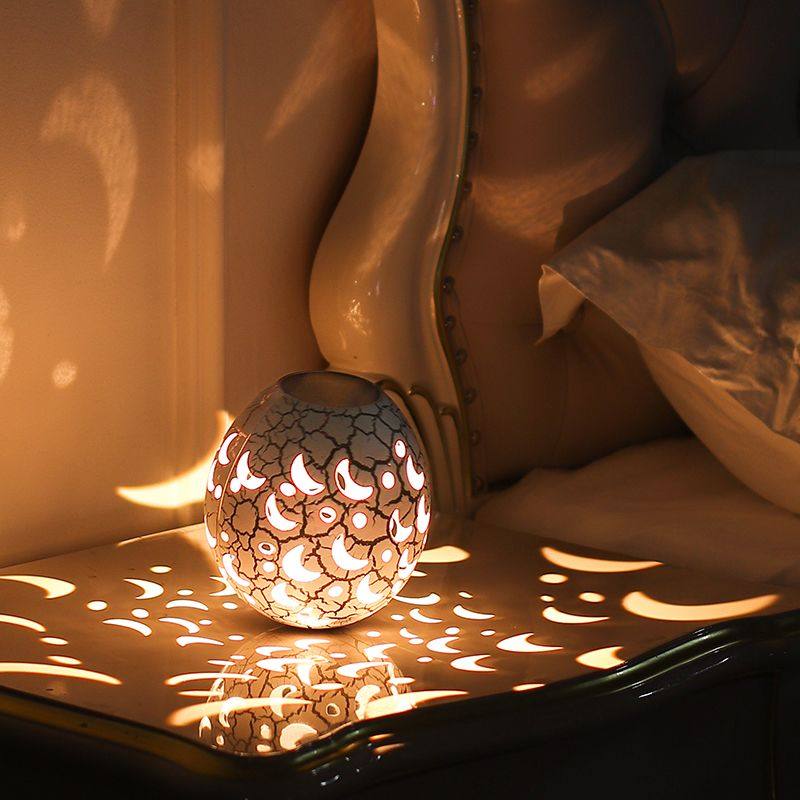 镂空炫彩灯氛围灯鹅蛋形小夜灯创意裂纹led卧室摆件网红装饰光影,家装灯饰光源,小夜灯,淘宝优惠券,粉丝福利购,淘宝优惠卷