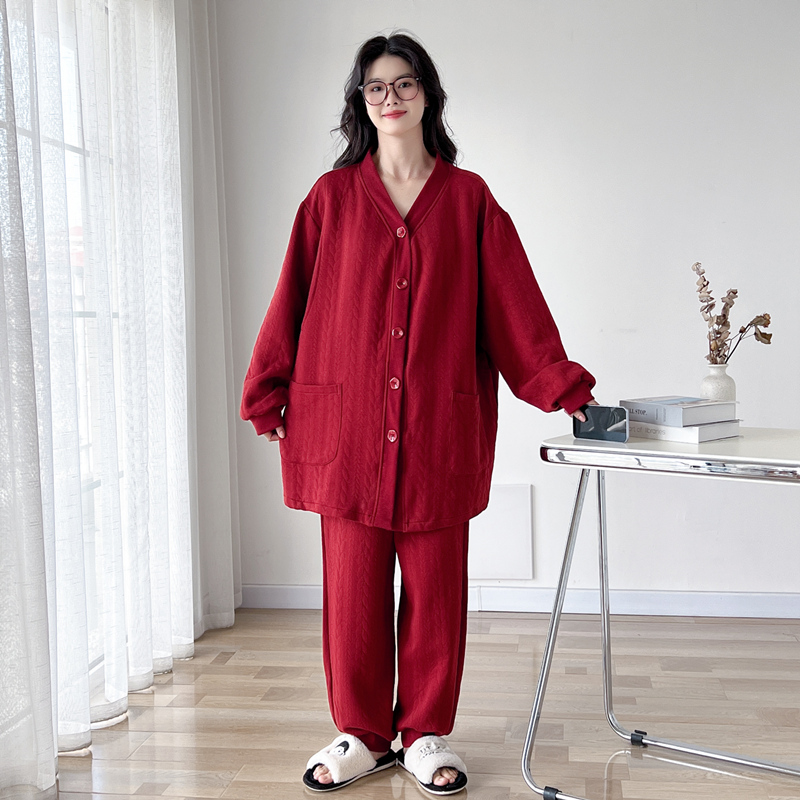 空气棉哺乳大码孕妇睡衣月子服