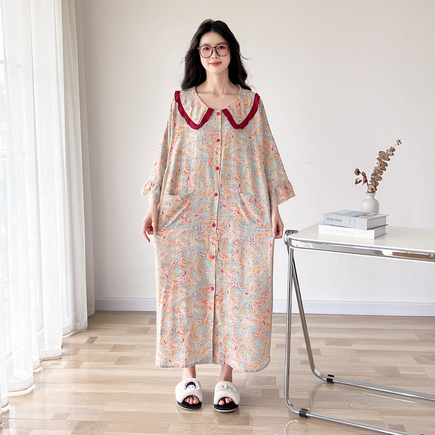 大码哺乳睡裙女夏季短袖薄款