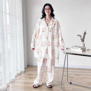 厚款纯棉大码月子服哺乳睡衣女春秋加肥200斤孕妇产后家居服套装