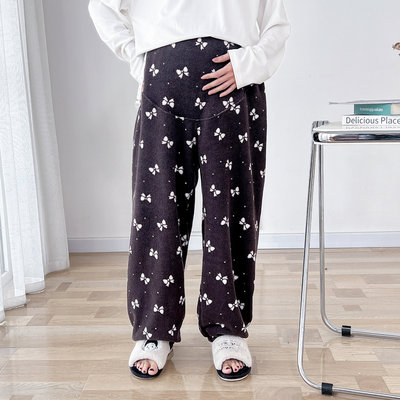 加厚孕妇舒棉绒冬季200斤睡裤女