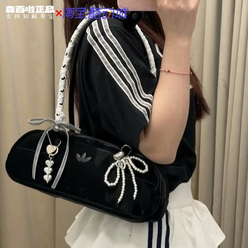 ADIDAS阿迪达斯originals经典复古休闲磨砂丝绒法棍包单肩包