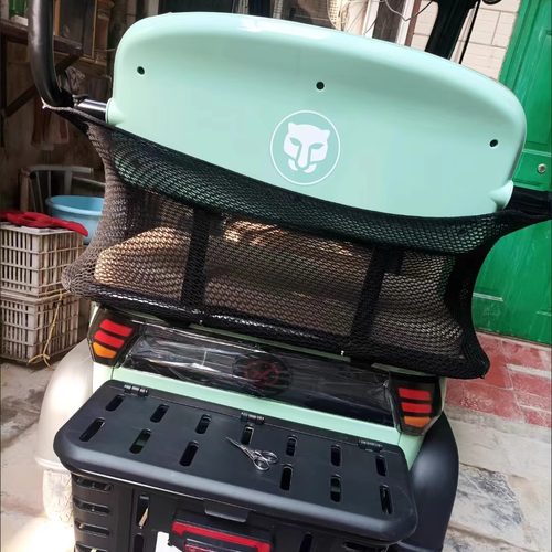 改造后座防物品丢电动三轮车后排座位防护网装饰围挡防漏网兜防掉