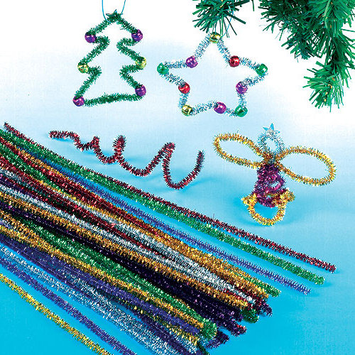 闪亮毛根 幼儿园儿童圣诞节手工制作DIY串珠绒条毛根套装区角材料