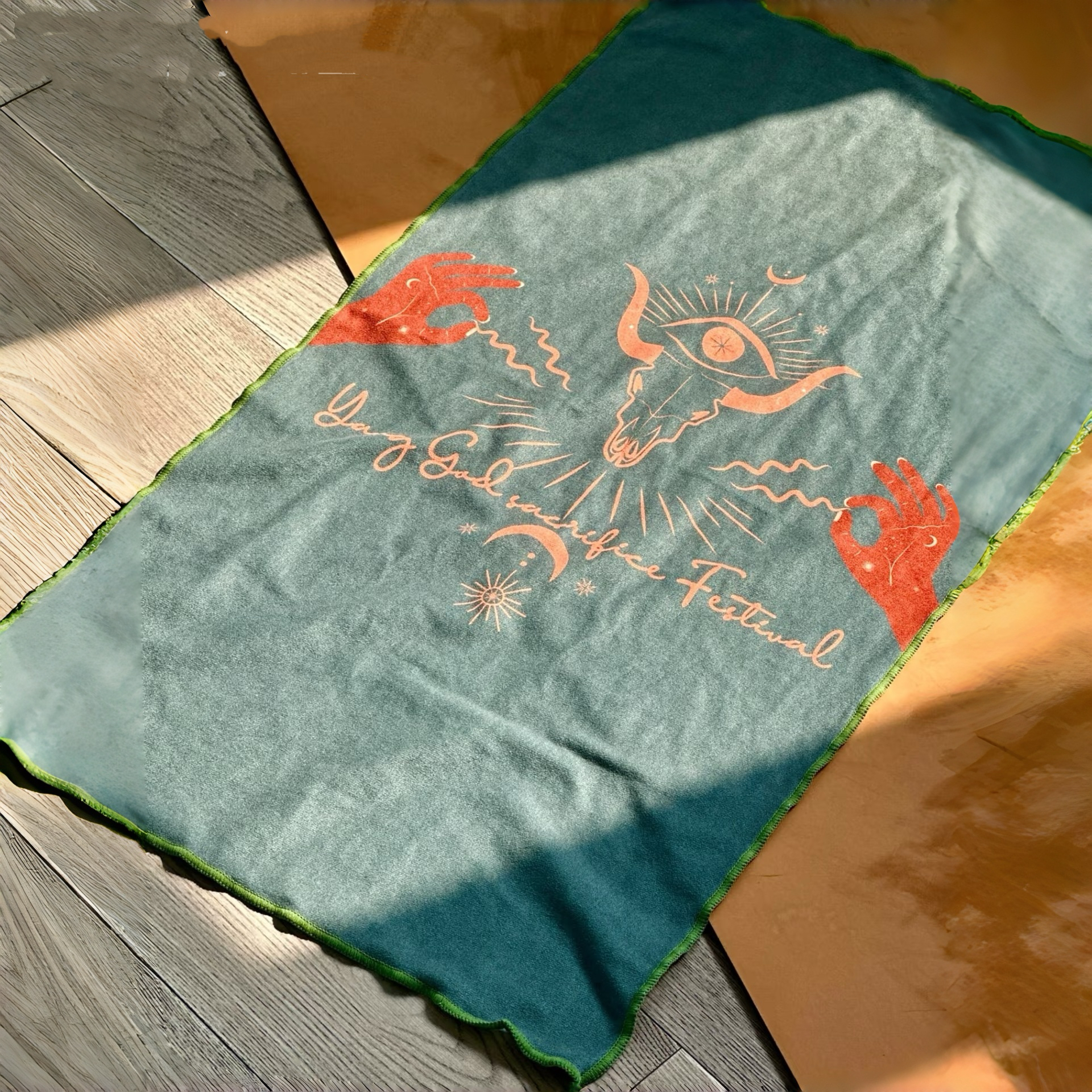 Mimiuomi双面绒瑜伽元素亲肤吸汗速干运动瑜伽健身毛巾擦汗巾铺巾