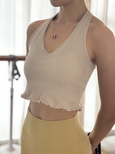 Mimiuomi挂脖美背瑜伽背心胸垫