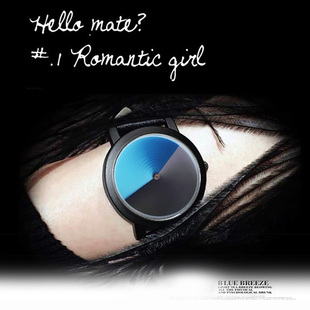 节日礼物 Enmex创意设计渐变色无刻度好玩腕表炫彩氛围猜时间手表