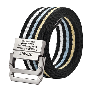 帆布腰带男双环扣可裁剪学生军训户外皮带女时尚休闲牛仔裤带韩版