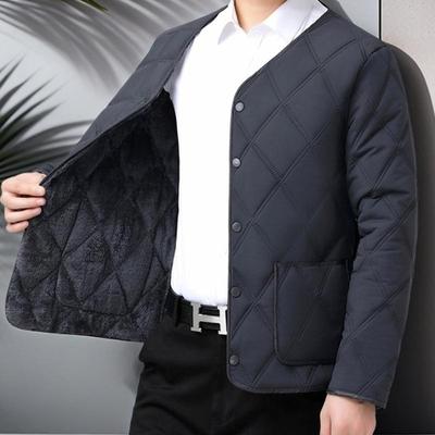 秋冬男式加绒加厚棉衣中老年
