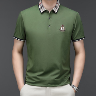 翻领纯棉t恤时尚 2024夏季 短袖 男士 商务休闲中青年宽松polo POLO衫