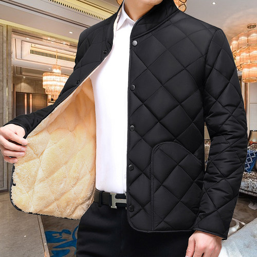 男士加绒加厚立领棉衣内胆秋冬棉袄保暖防寒暗扣中老年棉衣内胆