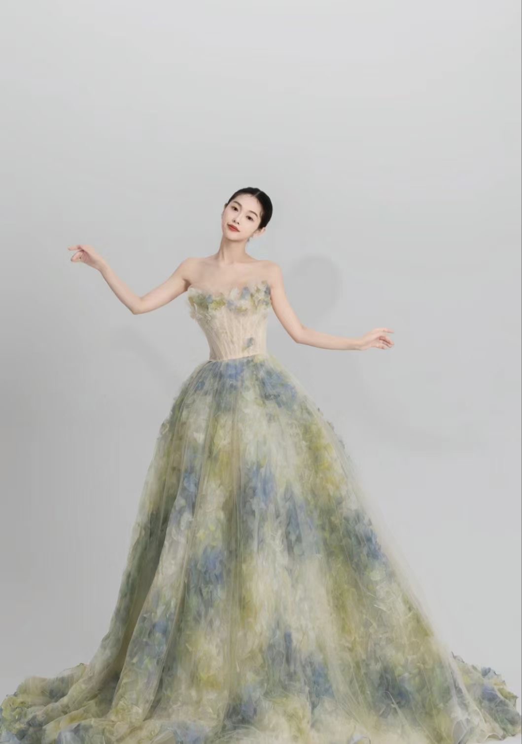 十字皇后 珊瑚24新品大裙摆一字肩音乐艺考钢琴声乐生日礼服